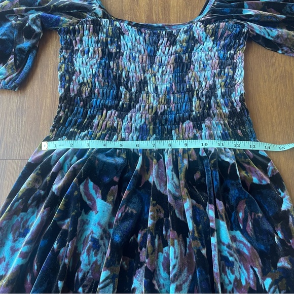 Urban Outfitters Romper Womens Small Velvet Patsy Smoke Black Blue Whimsy Goth - Picture 11 of 13